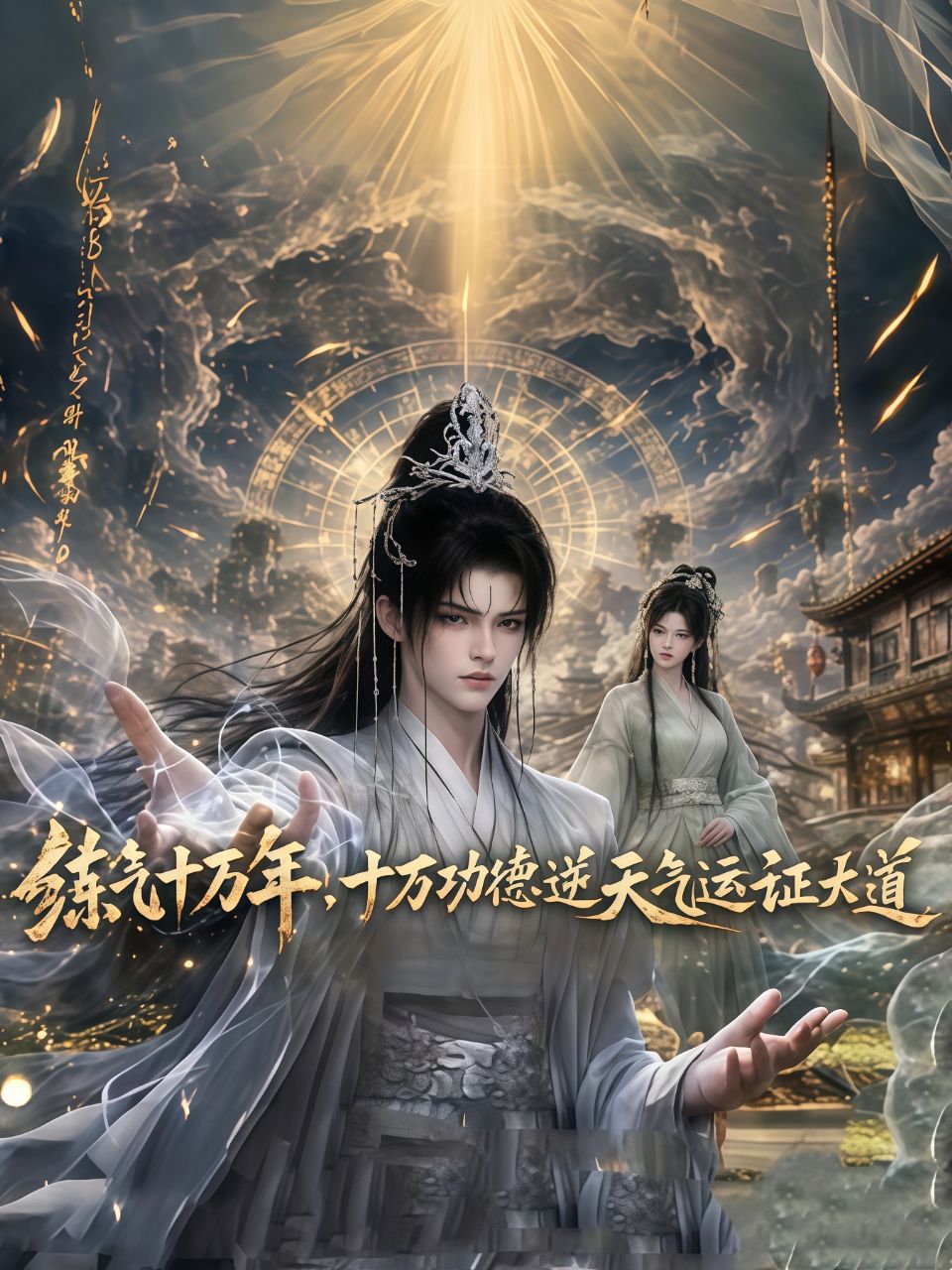 炼气十万年，十万功德逆天气运证大道海报