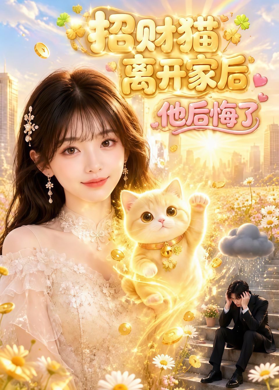 招财猫离开家后，他后悔了海报
