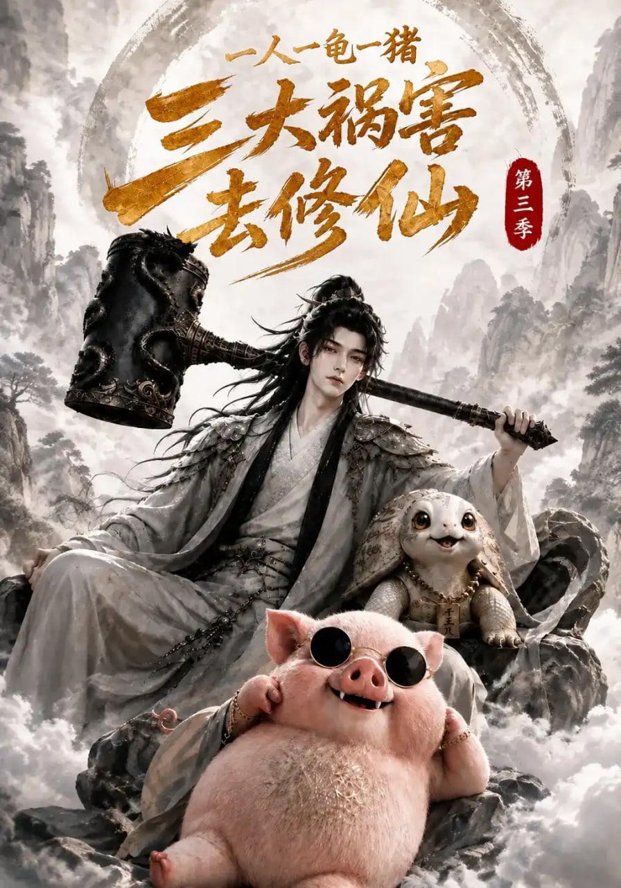 一人一龟一猪，三大祸害去修仙第三季海报