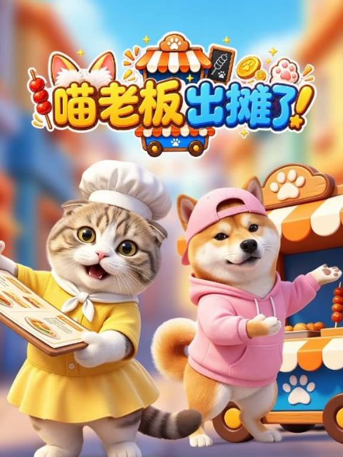 喵老板出摊了海报