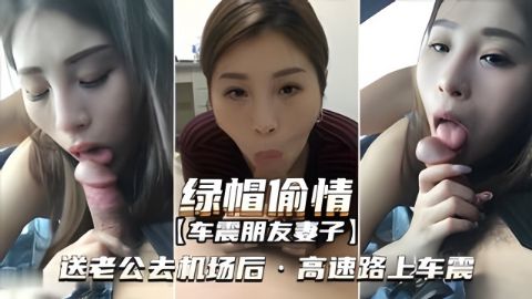 绿帽偷情-车震朋友妻子送老公去机场高速路上车震海报