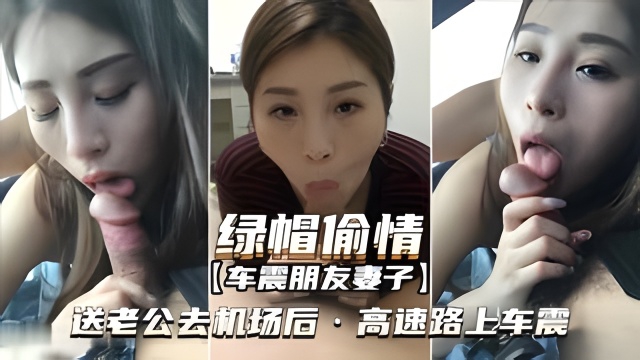 绿帽偷情-车震朋友妻子送老公去机场高速路上车震海报