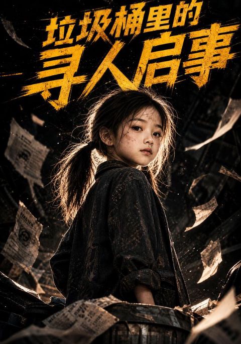 垃圾桶里的寻人启事海报