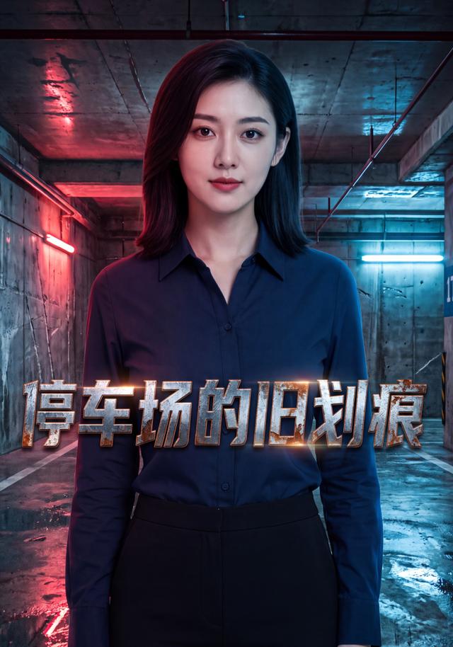停车场的旧划痕海报