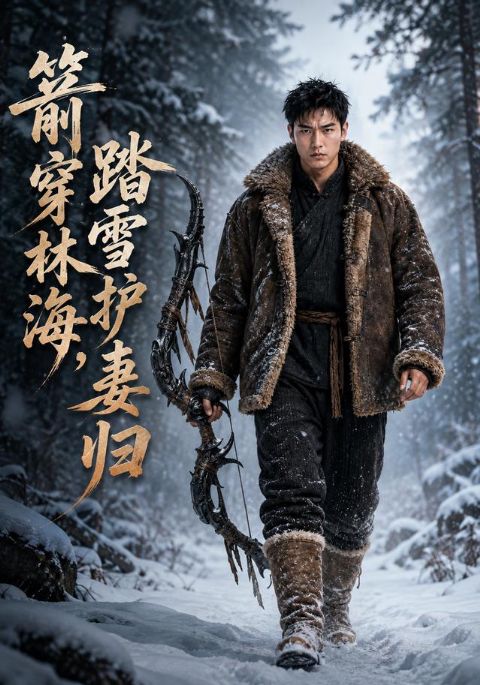 箭穿林海，踏雪护妻归海报