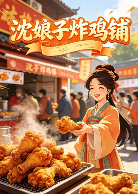 沈娘子炸鸡铺海报