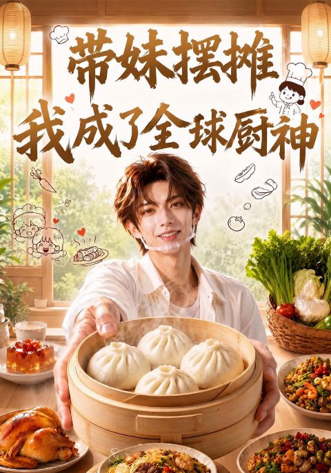 带妹摆摊，我成了全球厨神海报