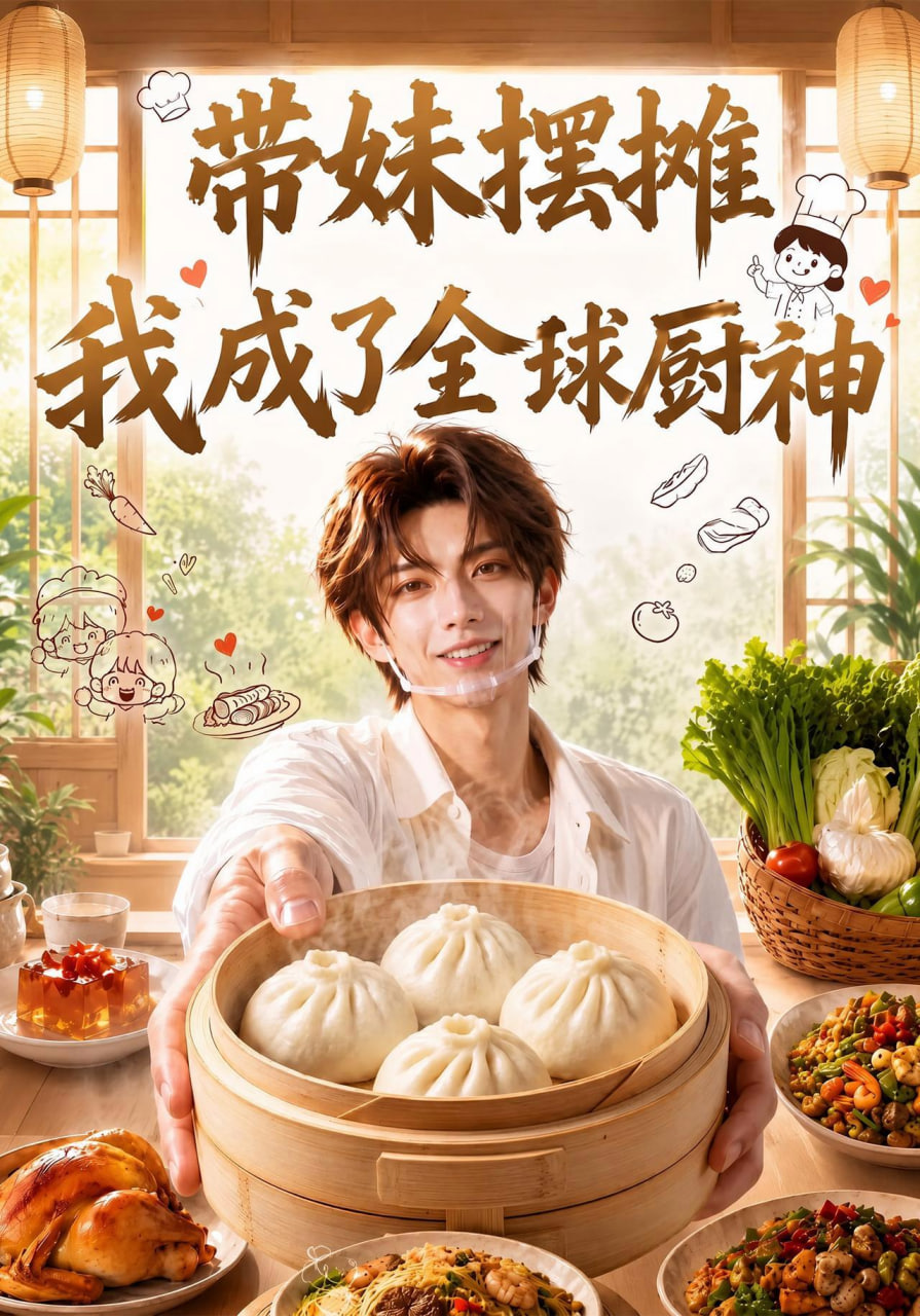 带妹摆摊，我成了全球厨神海报