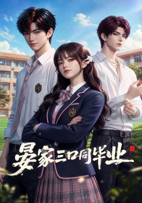 晏家三口同毕业海报