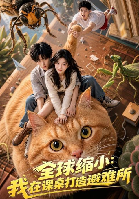 全球缩小:我在课桌打造避难所AI短剧海报
