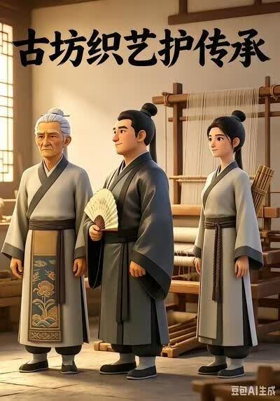 古坊织艺护传承海报