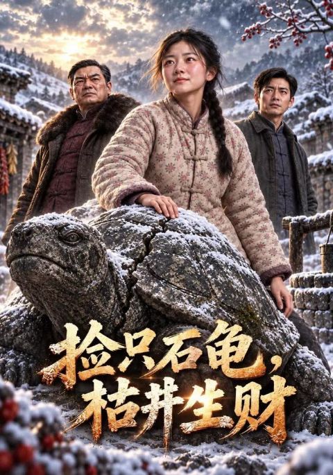 捡只石龟，枯井生财海报