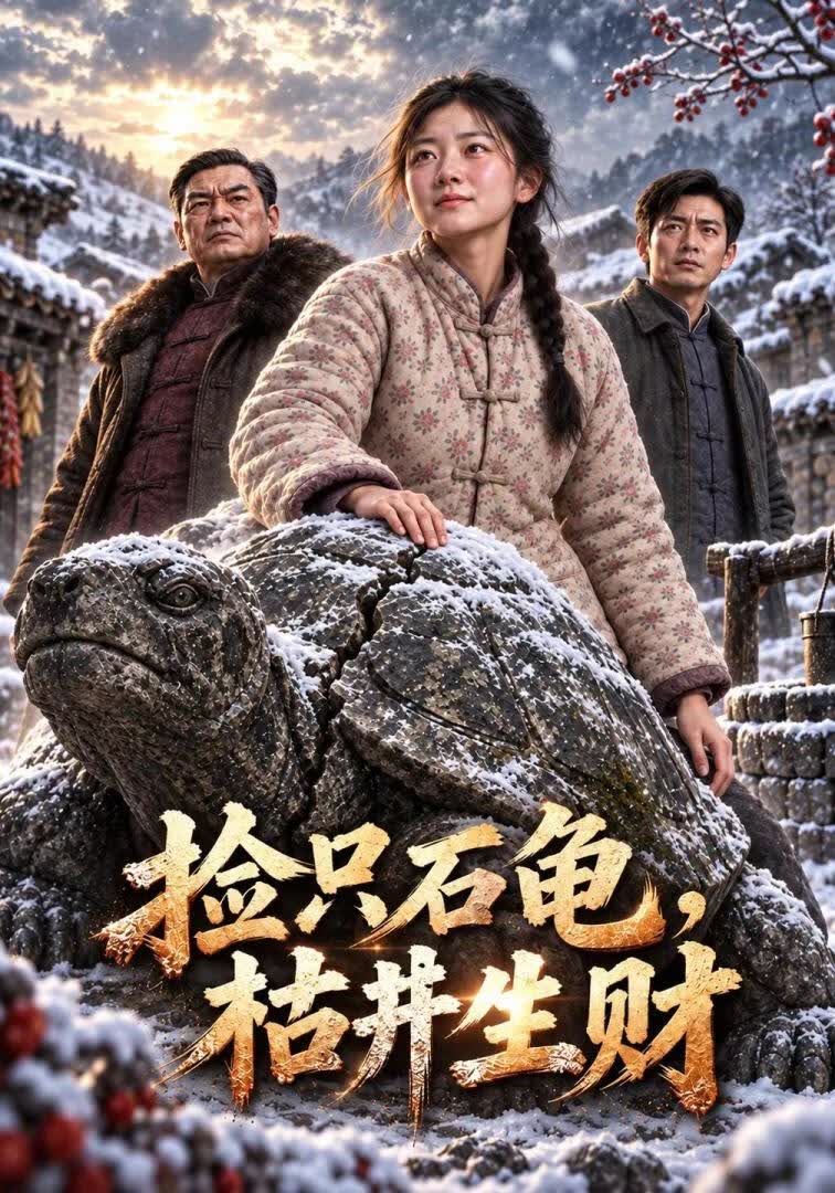 捡只石龟，枯井生财海报