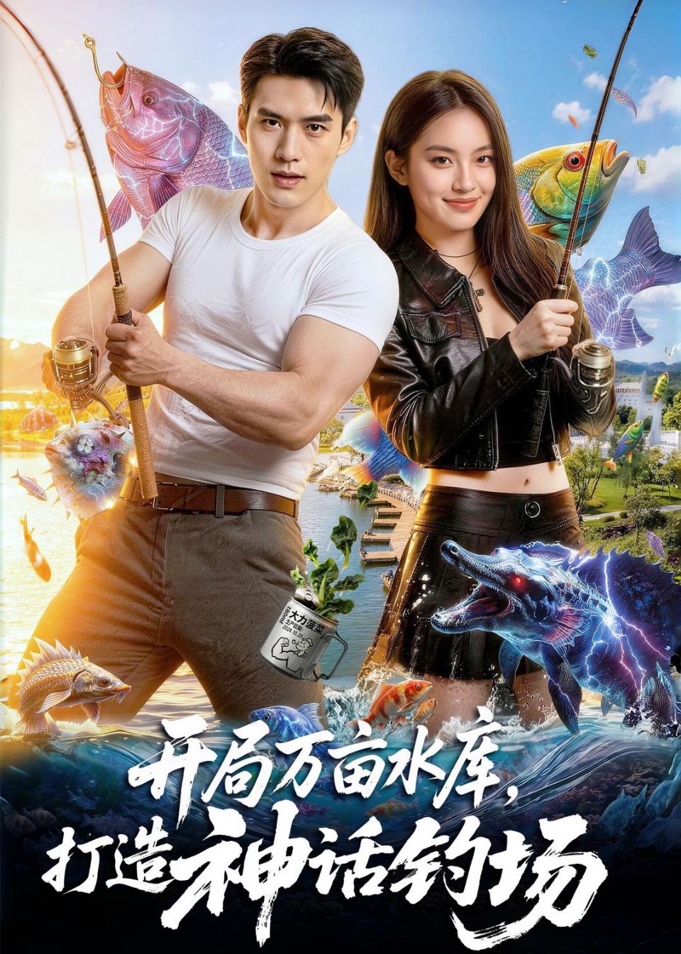 开局万亩水库，打造神话钓场 AI海报