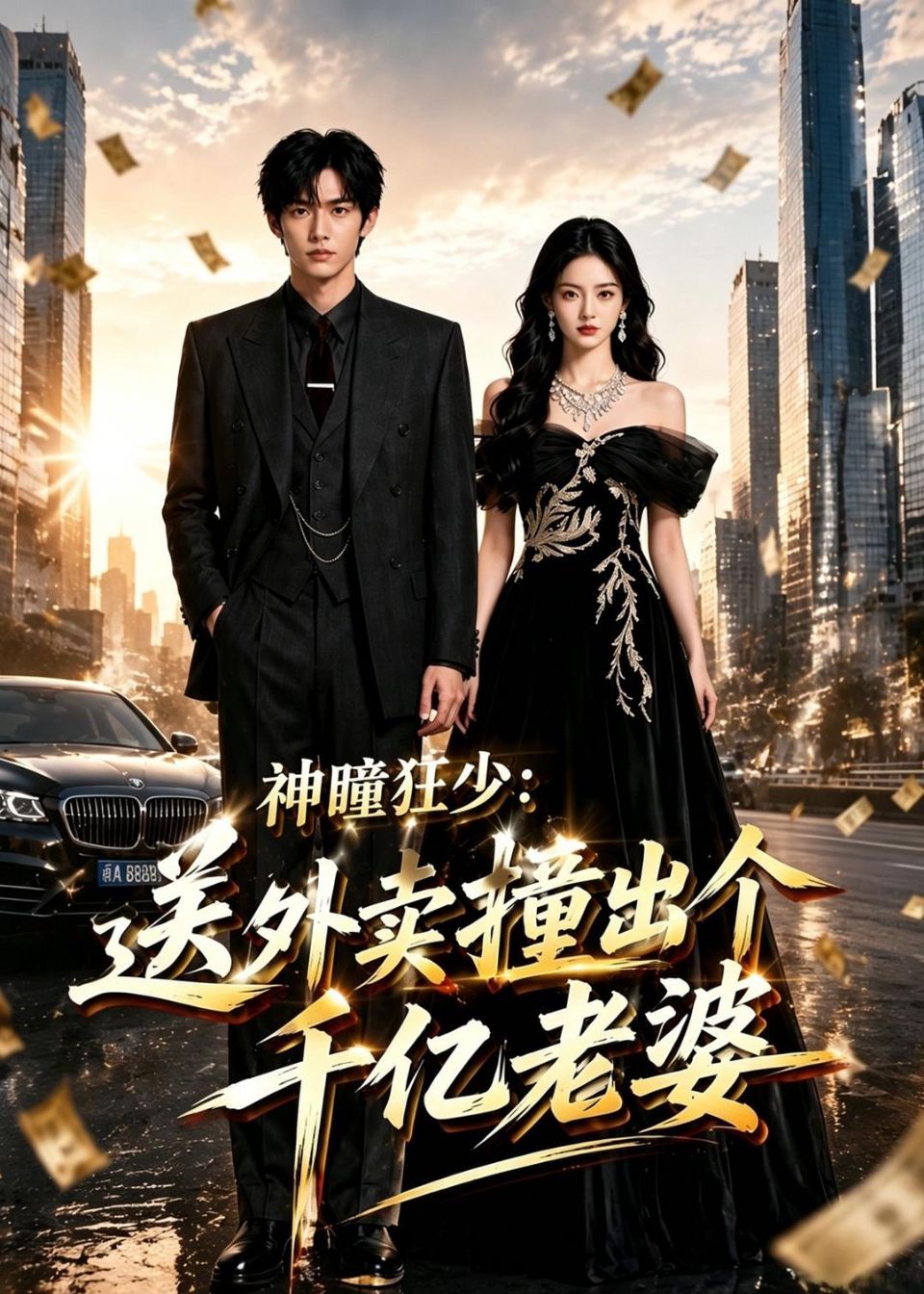 神瞳狂少：送外卖撞出个千亿老婆 AI海报