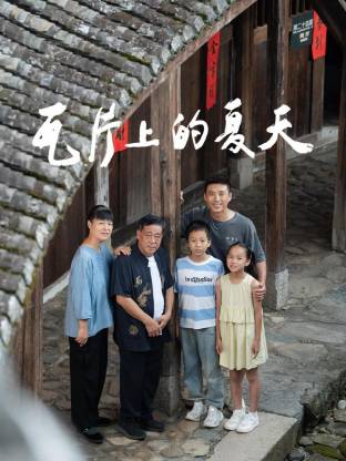 瓦片上的夏天海报