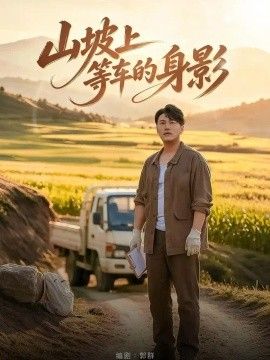 山坡上等车的身影海报
